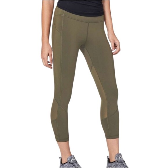 Lululemon Pace Rival Crop 22" - Dark Olive - Picture 1 of 11